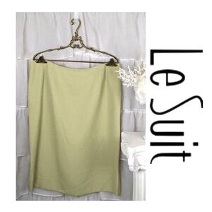 LE SUIT Lime Green Pencil Skirt Fully Lined Size 18